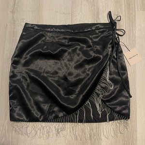 Penelope fringe satin skirt